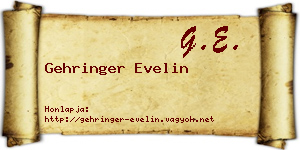 Gehringer Evelin névjegykártya